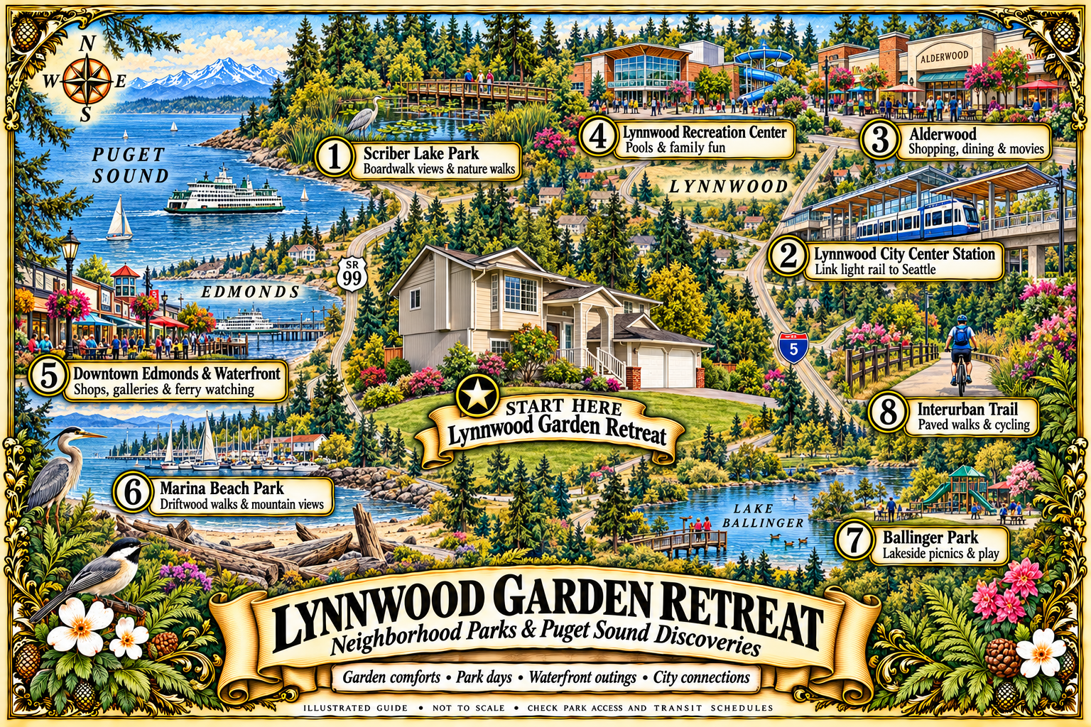 4BR Home w/ AC, Piano & Fast WiFi | Near Edmonds
