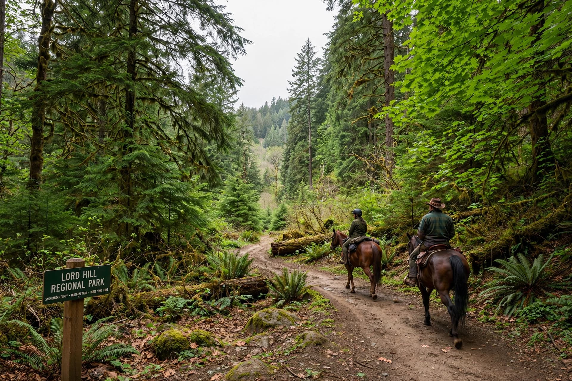 Riders on trail at Lord Hill Regional Park