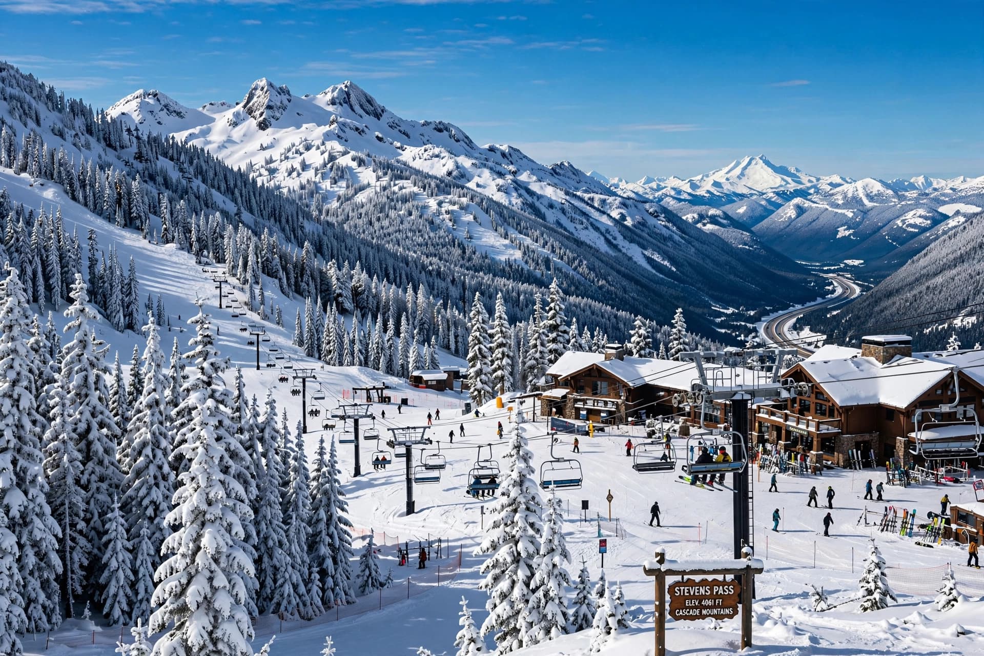 Stevens Pass on a bluebird powder day